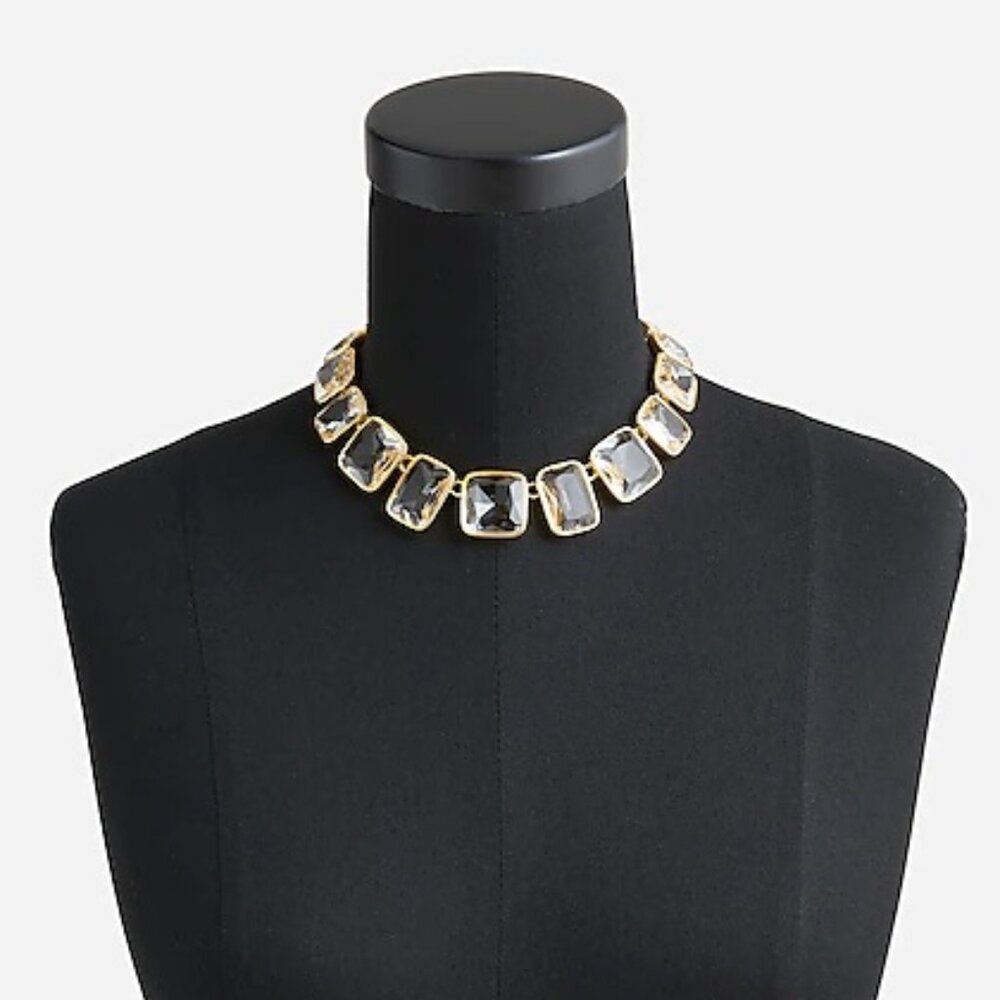 Last One NWT J.CREW Faceted Crystal Statement Necklace - Picture 5 of 15